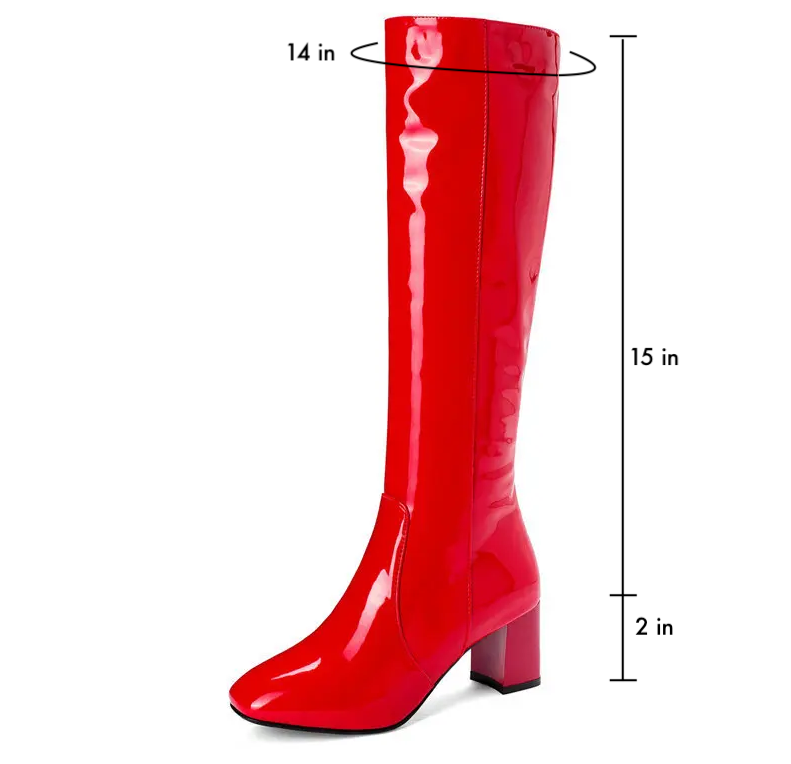 long boots color red size 5 for women