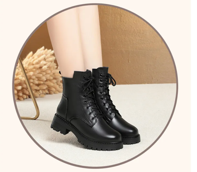 lace up ankle boots color black size 6 for women