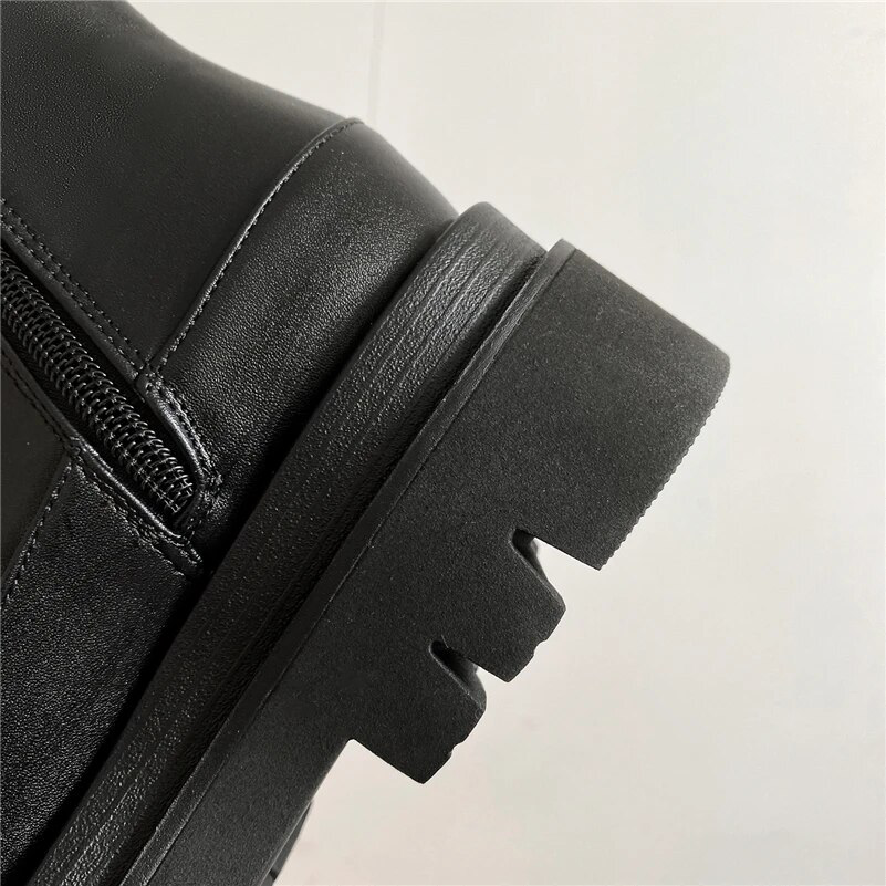 square heel boots color black size 9 for women