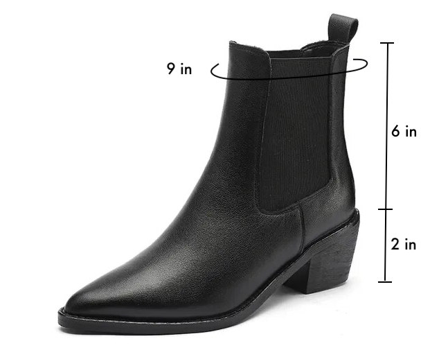 leather autumn boots color black size 5 for women