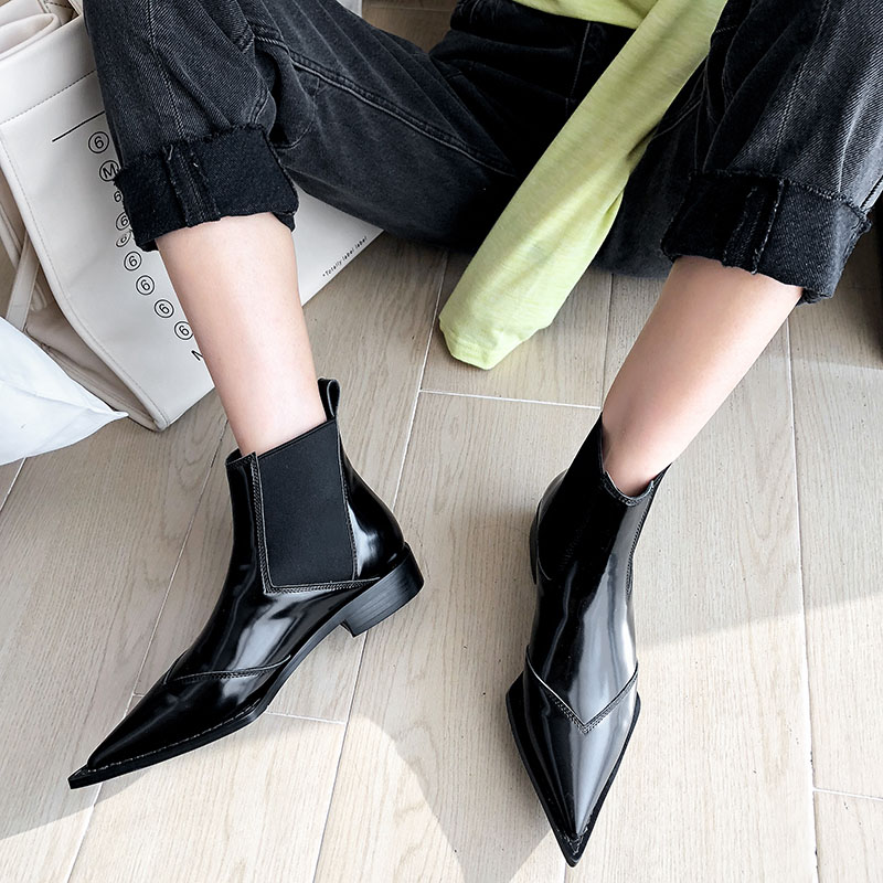 pointed toe boots color black size 6 for women