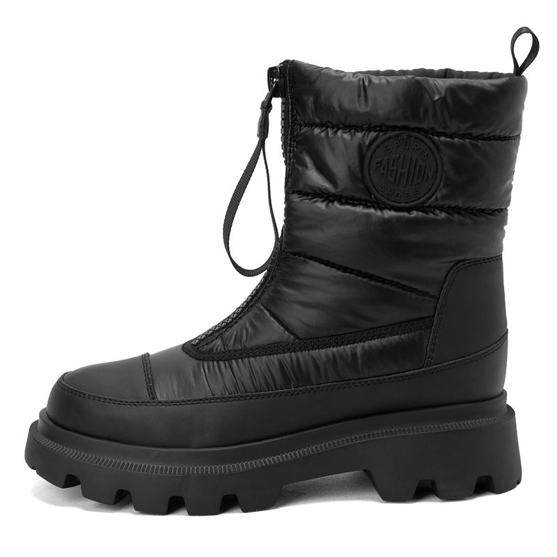 zipper boots color black size 5 for women