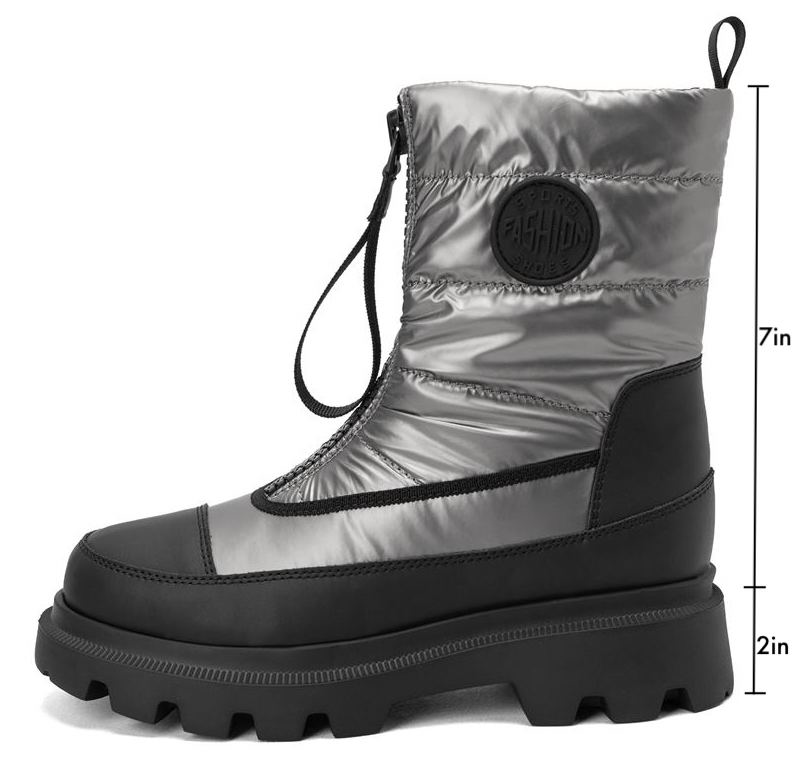 winter platform boots color silver size 5 for women