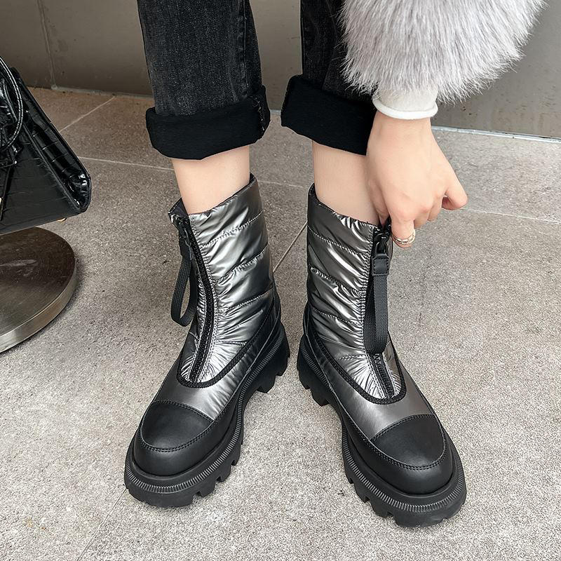 waterproof boots color silver size 6 for women
