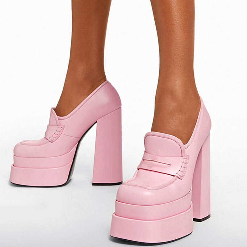 dress platform shoes color pink size 6 for women