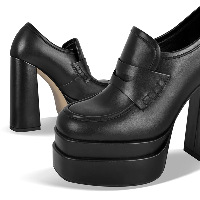 square toe platform shoes color black size 5 for women