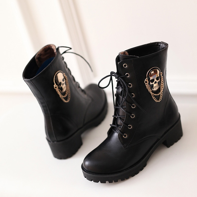 platform boots color black size 5 for women