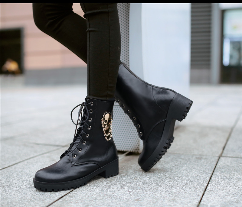 Round Toe boots color black size 8 for women