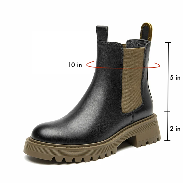 platform boots color black size 5 for women