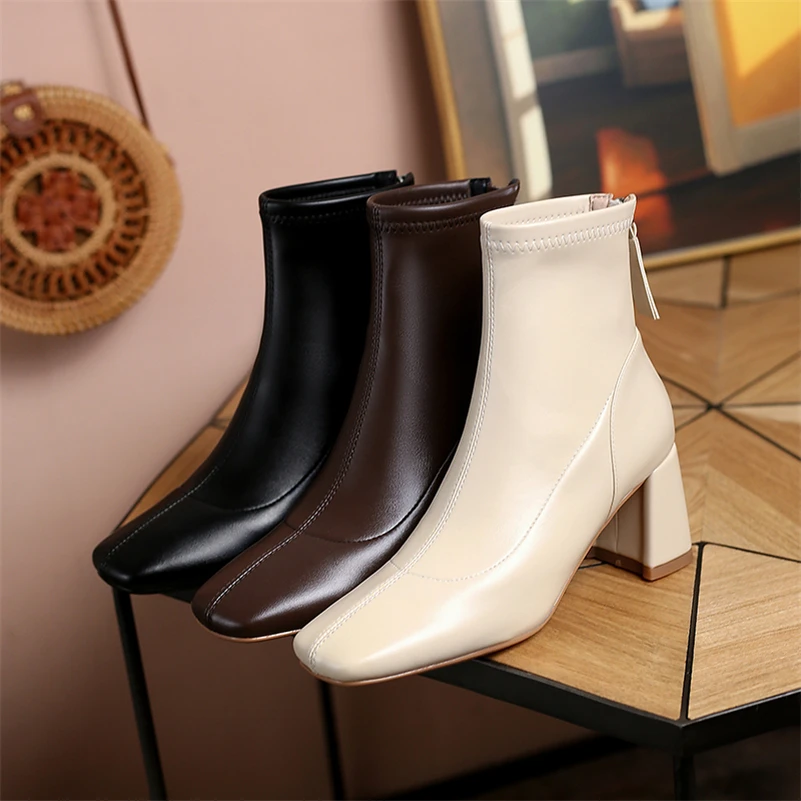 high heel boots color beige size 8 for women