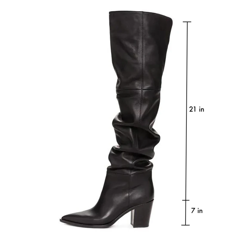 leather boots color black size 6 for women