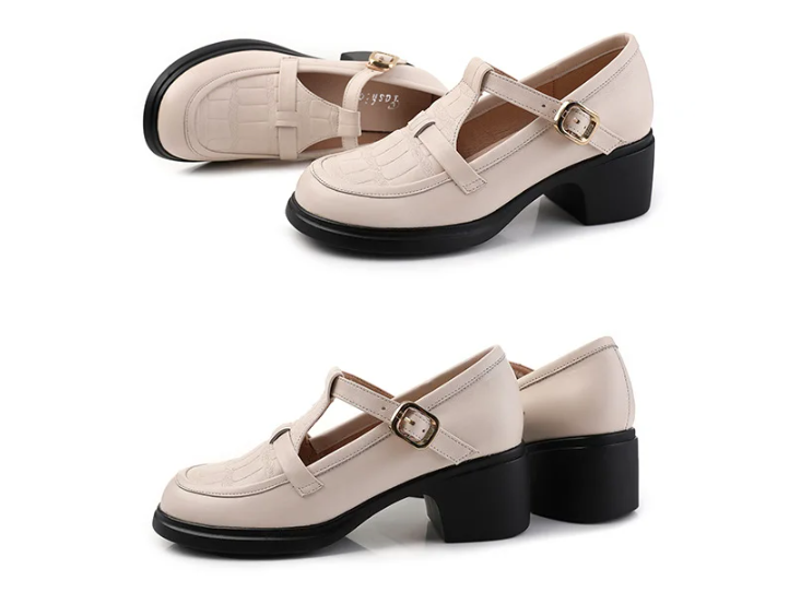 leather pumps color apricot size 5 for women