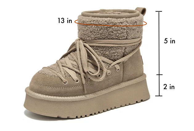 round toe winter boots color apricot size 5 for women