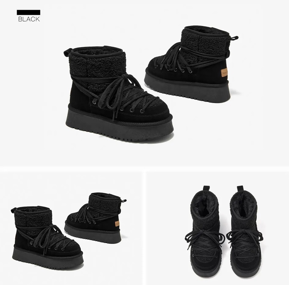 platform boots color black size 7 for women
