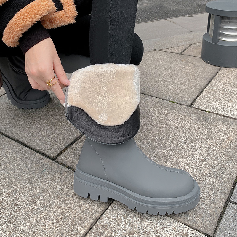 platform boots color gray size 9.5 for women