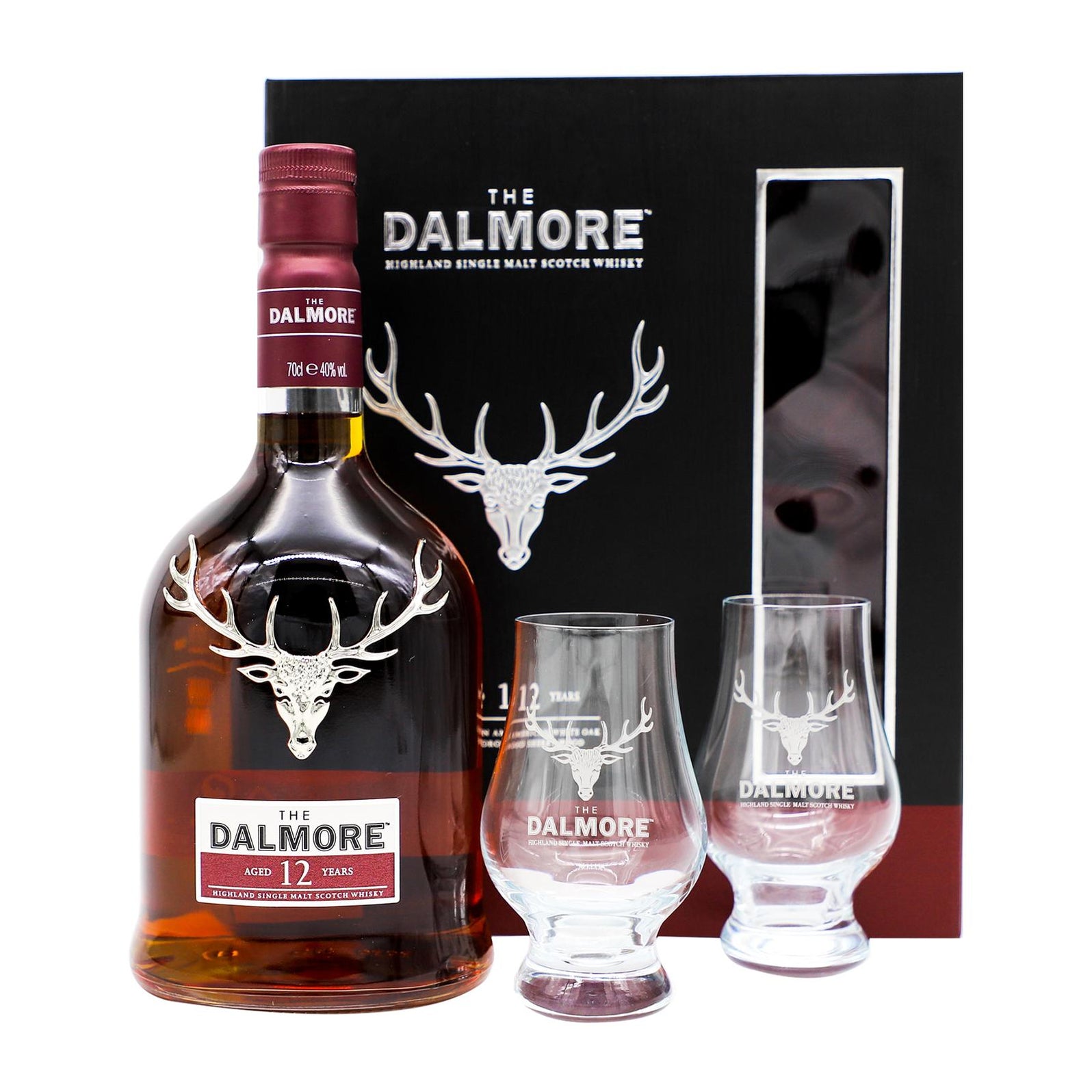 Dalmore 12 Years Old Gift Set FREE 2 Glencairn Glass 70cl