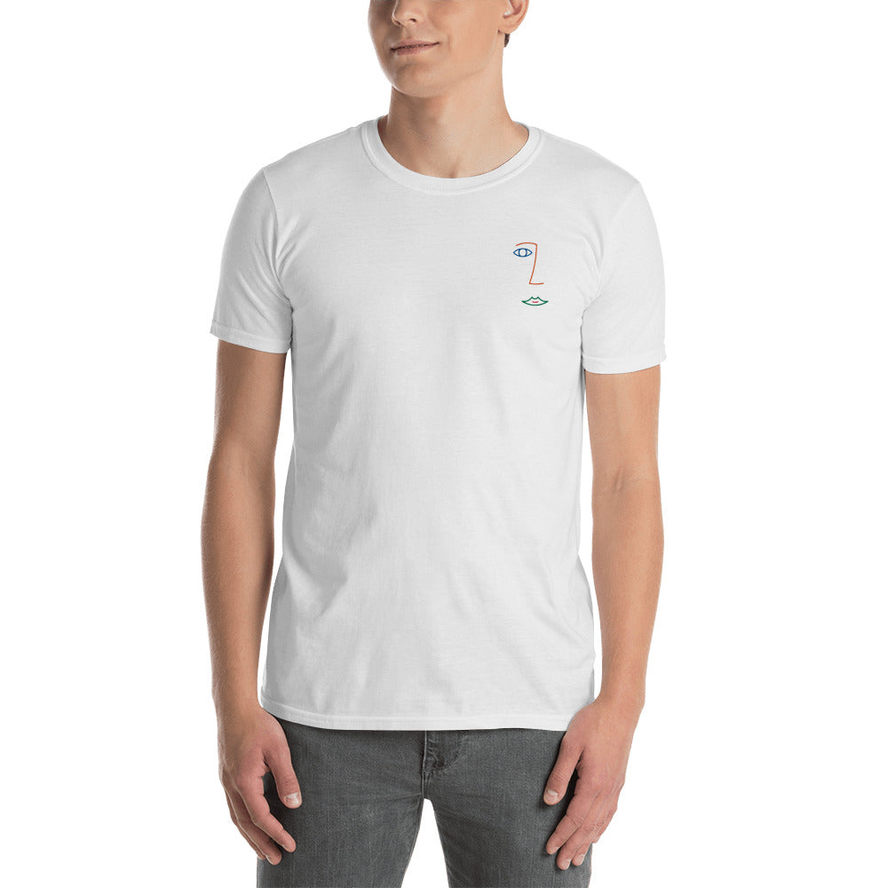 Painted Face Embroidered Unisex Tee – Silk & Ivy