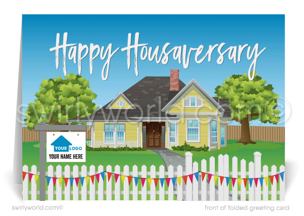 Happy House A Versary Home Anniversary For Clients From Realtor Real   15309 Happy Home Anniversary Cards For Realtors Real Estate Cards 1024x1024 