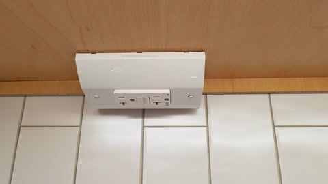How To Hide Outlets In A Backsplash With An Under Cabinet Pop Down