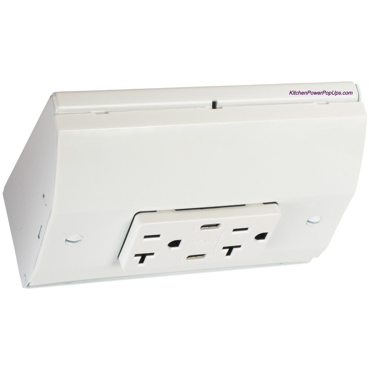 Under Cabinet Low Profile Power Outlet Box, Power and 2 Cat6