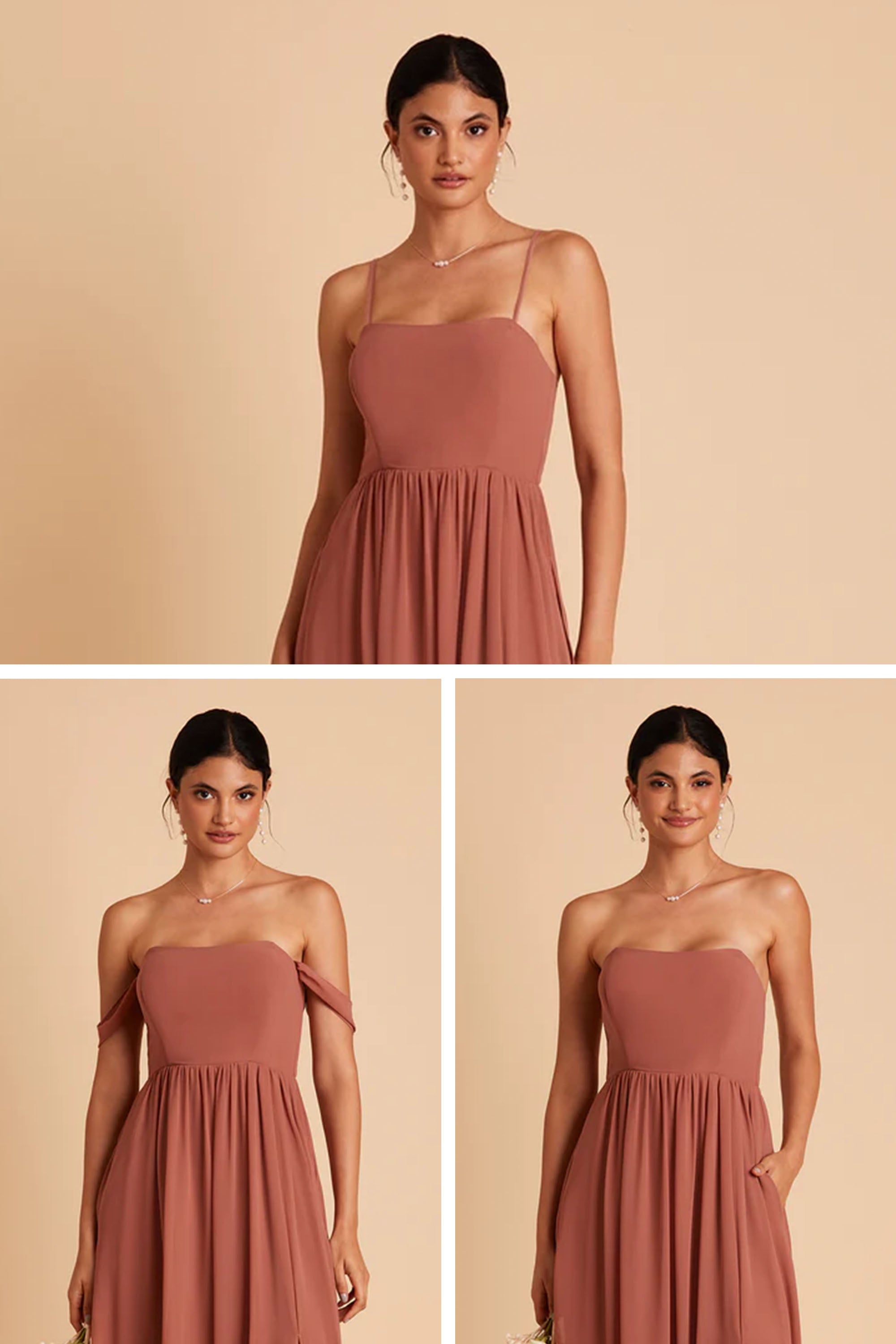Neutral Champagne August Convertible Dress by Birdy Grey