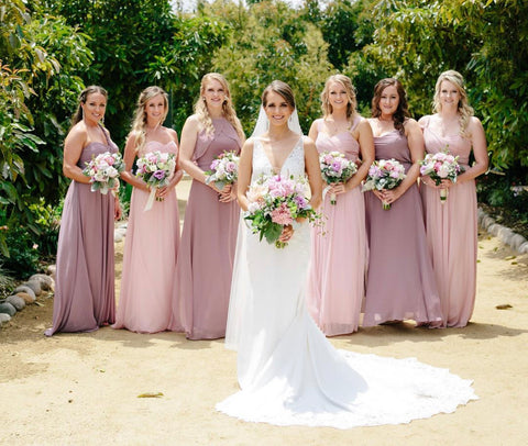 rose violet bridesmaid dresses