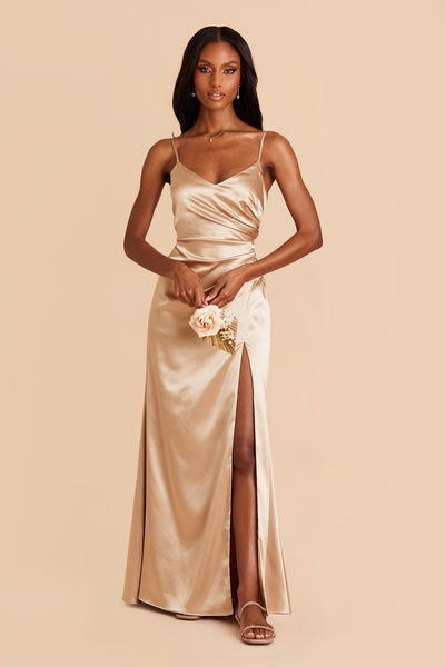 Long Cheap Simple Formal Evening Dress Spaghetti Strap A Line Prom Dress  with Slit |Sheergirl.com – SheerGirl