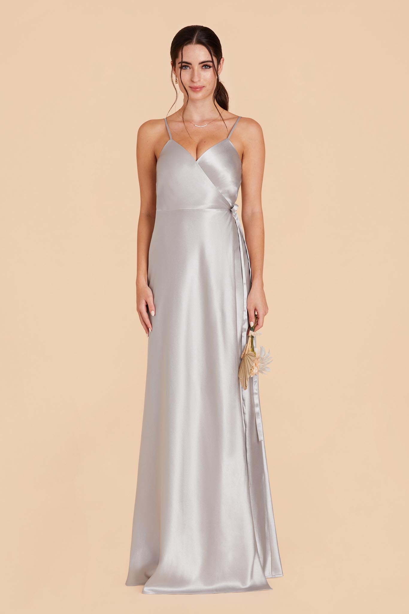 Cindy Dress in Satin Neutral Champagne