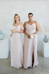 devin convertible dress with slit periwinkle blue video 3
