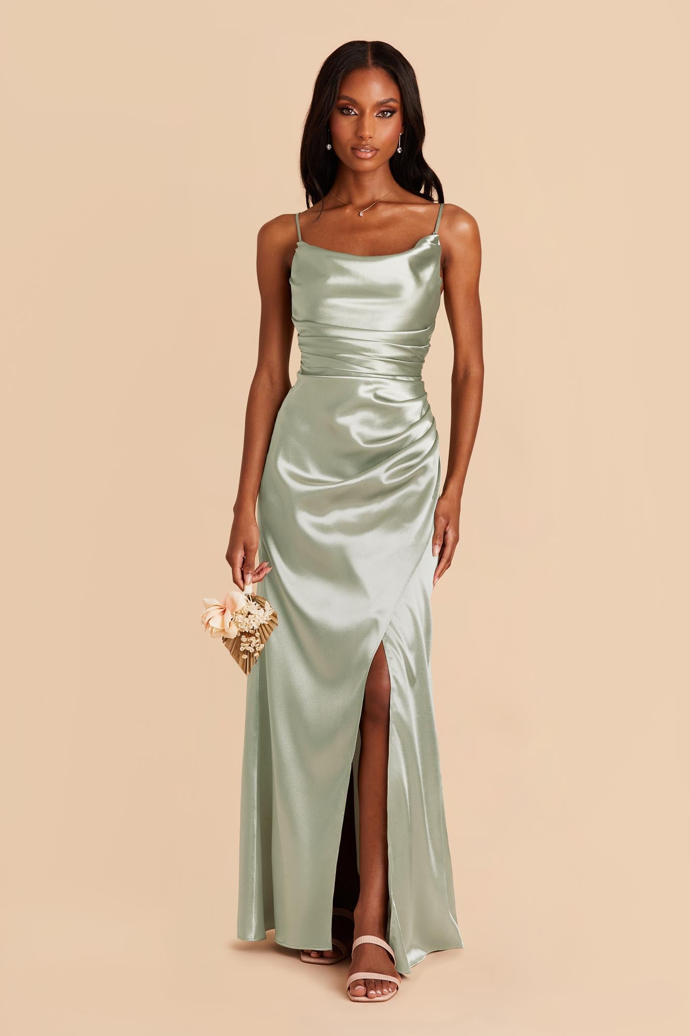 Silver Sage Bridesmaid Dress at Revelry | Velvet Fabric by Yard | Made to Order Silver Sage