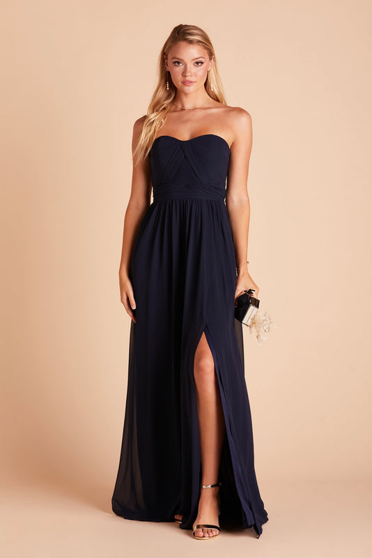 Grace Convertible Chiffon Bridesmaid Dress in Navy | Birdy Grey