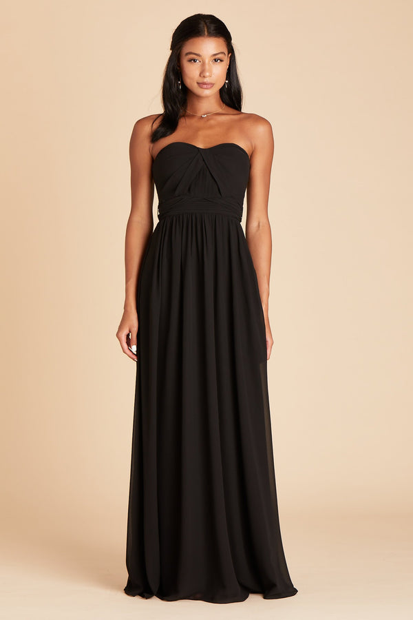 Bridesmaid Dress Color Swatch - Chiffon in Black | Birdy Grey