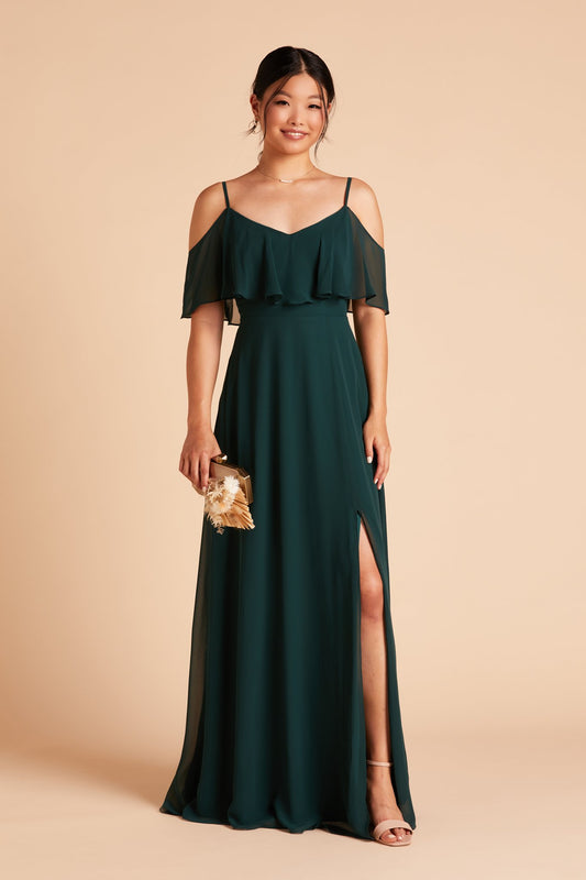 Jane Convertible Chiffon Bridesmaid Dress in Emerald | Birdy Grey