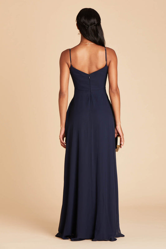 Devin Convertible Chiffon Bridesmaid Dress in Navy | Birdy Grey