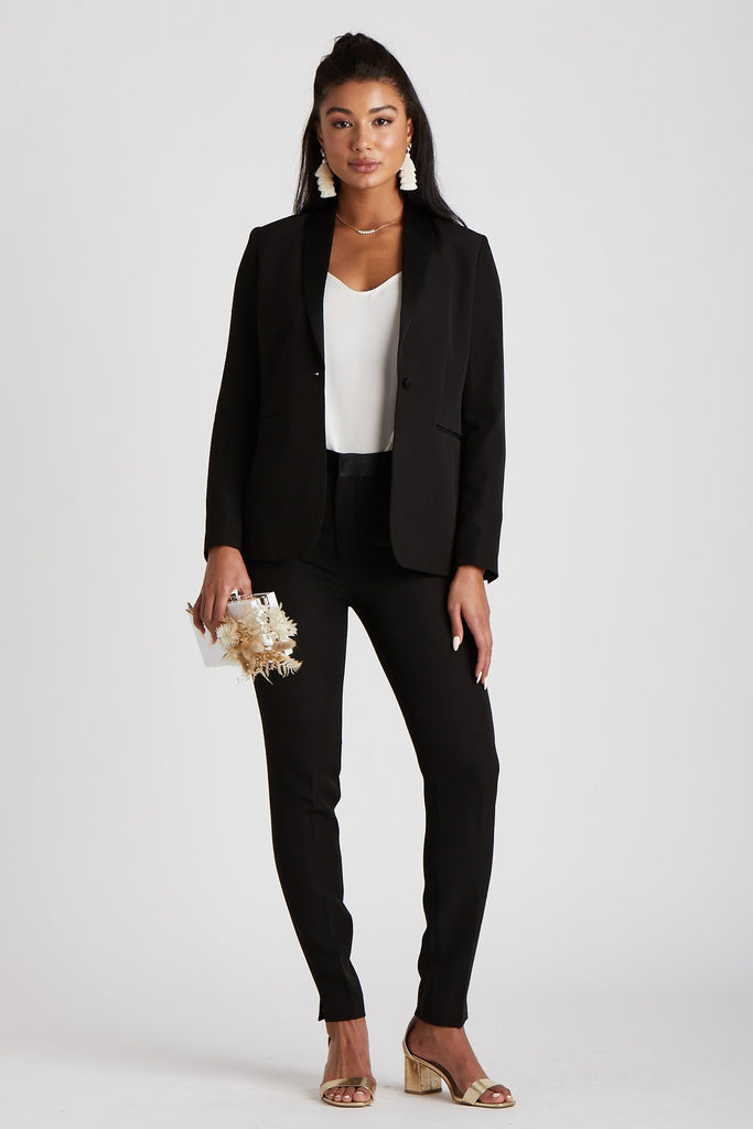 Women's Black Tuxedo Pants by SuitShop – Birdy Grey