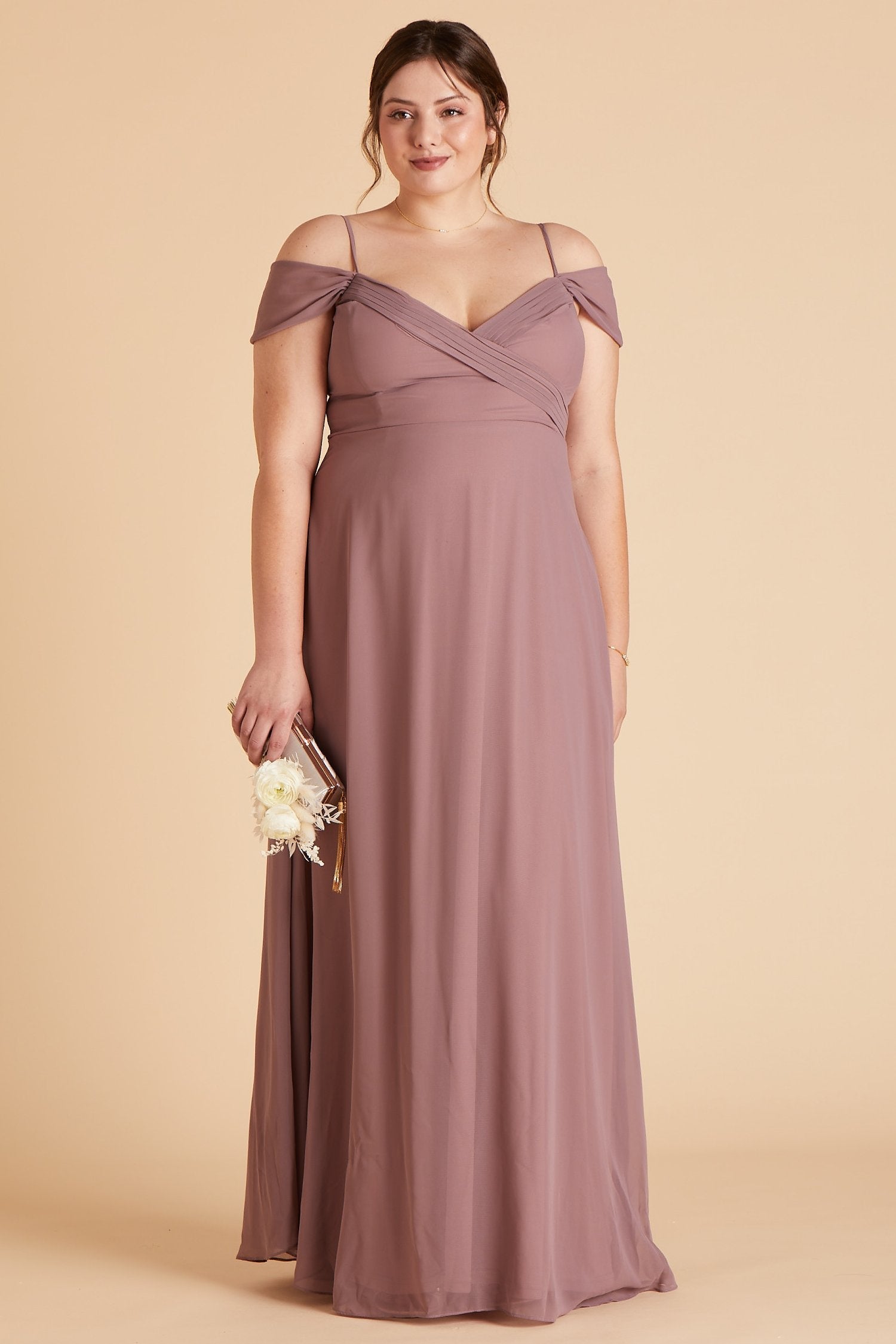 Spence Convertible Chiffon Bridesmaid Dress In Dark Mauve Birdy Grey 0031