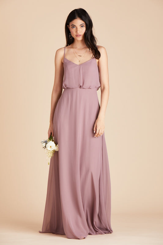 Gwennie Chiffon Bridesmaid Dress in Dark Mauve | Birdy Grey