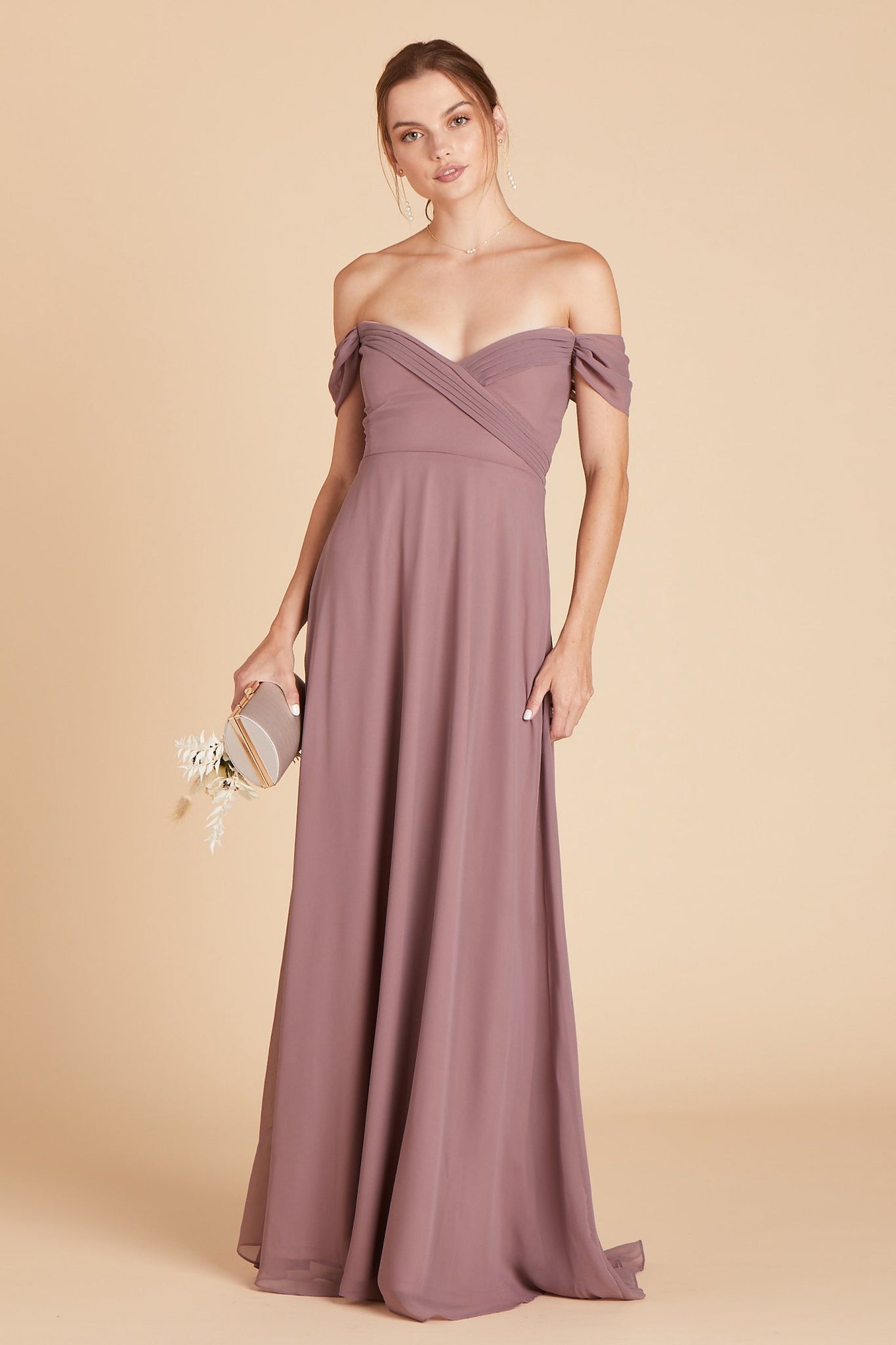 Spence Convertible Chiffon Bridesmaid Dress In Dark Mauve Birdy Grey 2044