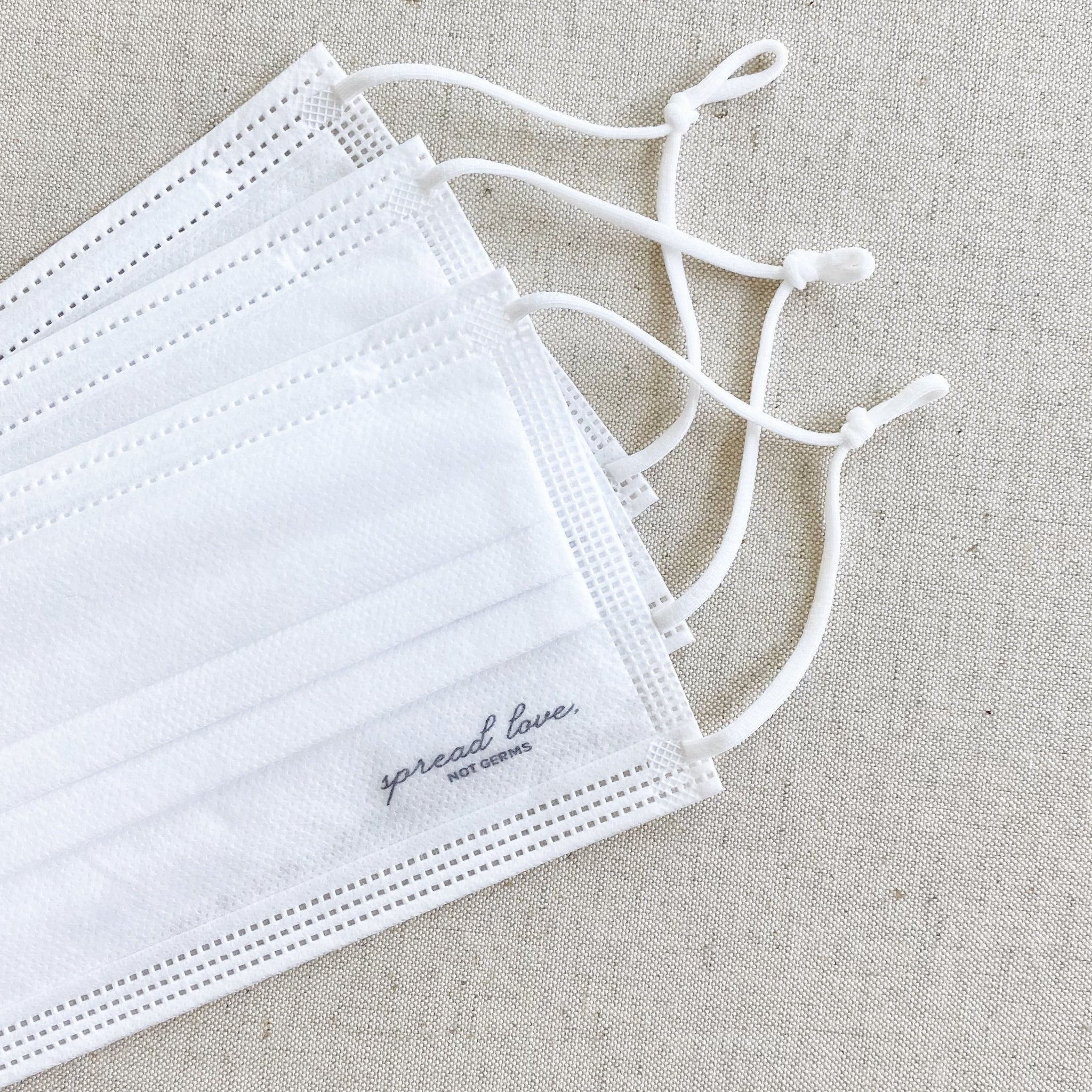 Wedding Guest Face Mask Pack of 10 in white by Birdy Grey, front view
