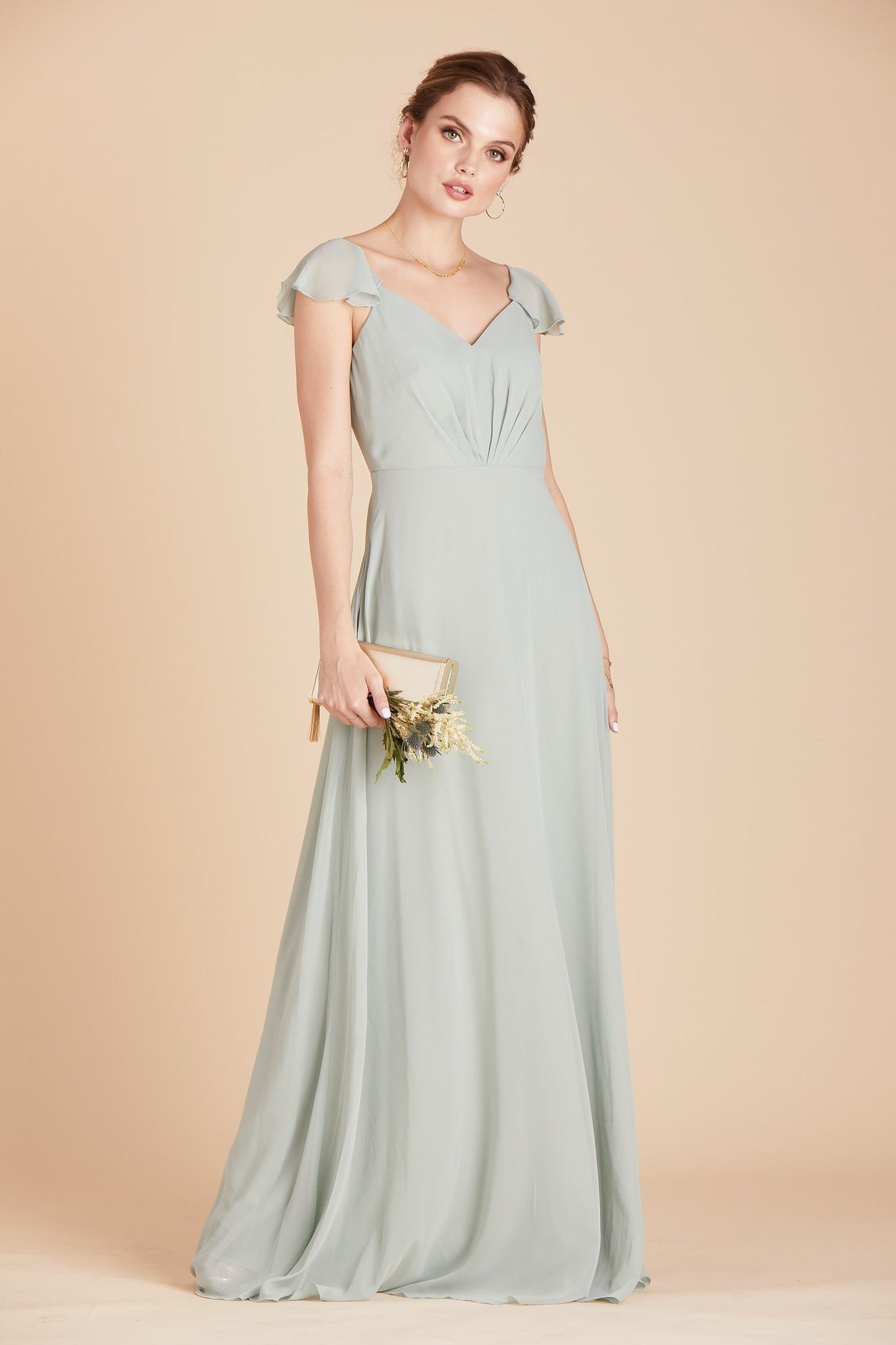 Birdy Grey Bridesmaid Dress Color Swatches | Chiffon in Sage