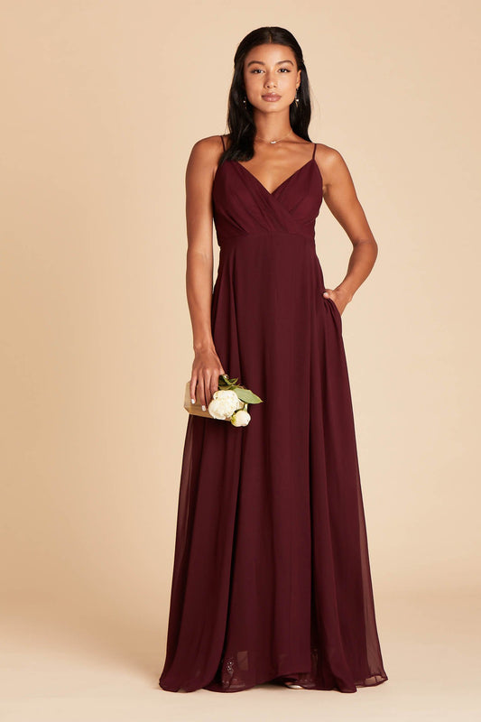 Kaia Chiffon Bridesmaid Dress in Cabernet | Birdy Grey