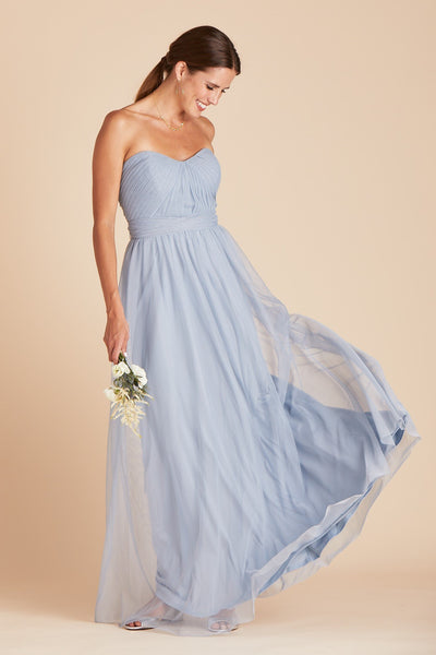 Christina Convertible Tulle Bridesmaid Dress in Dusty Blue | Birdy Grey