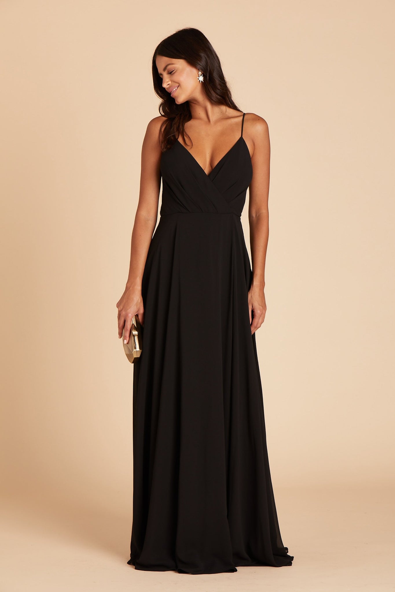 Kaia Chiffon Bridesmaid Dress in Black | Birdy Grey