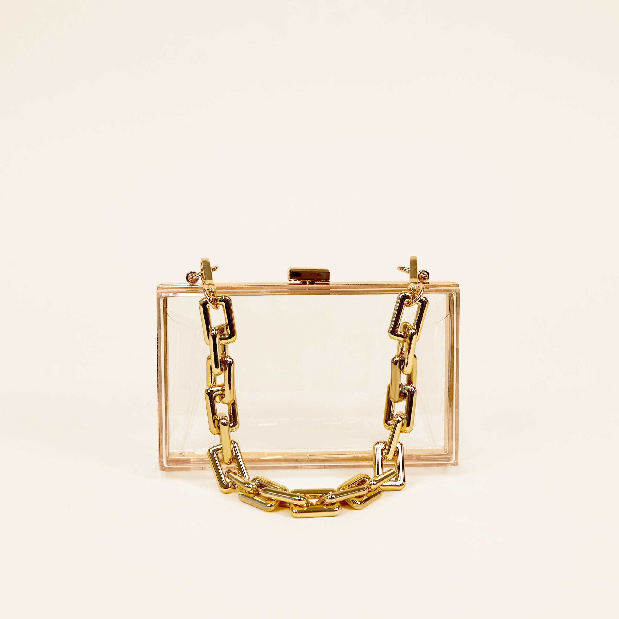 Chunky Detachable Gold Chain Pouch Clutch Bag