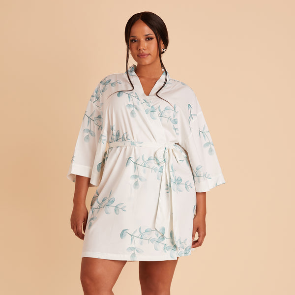 Kenny Champagne Ruffle Satin Robe