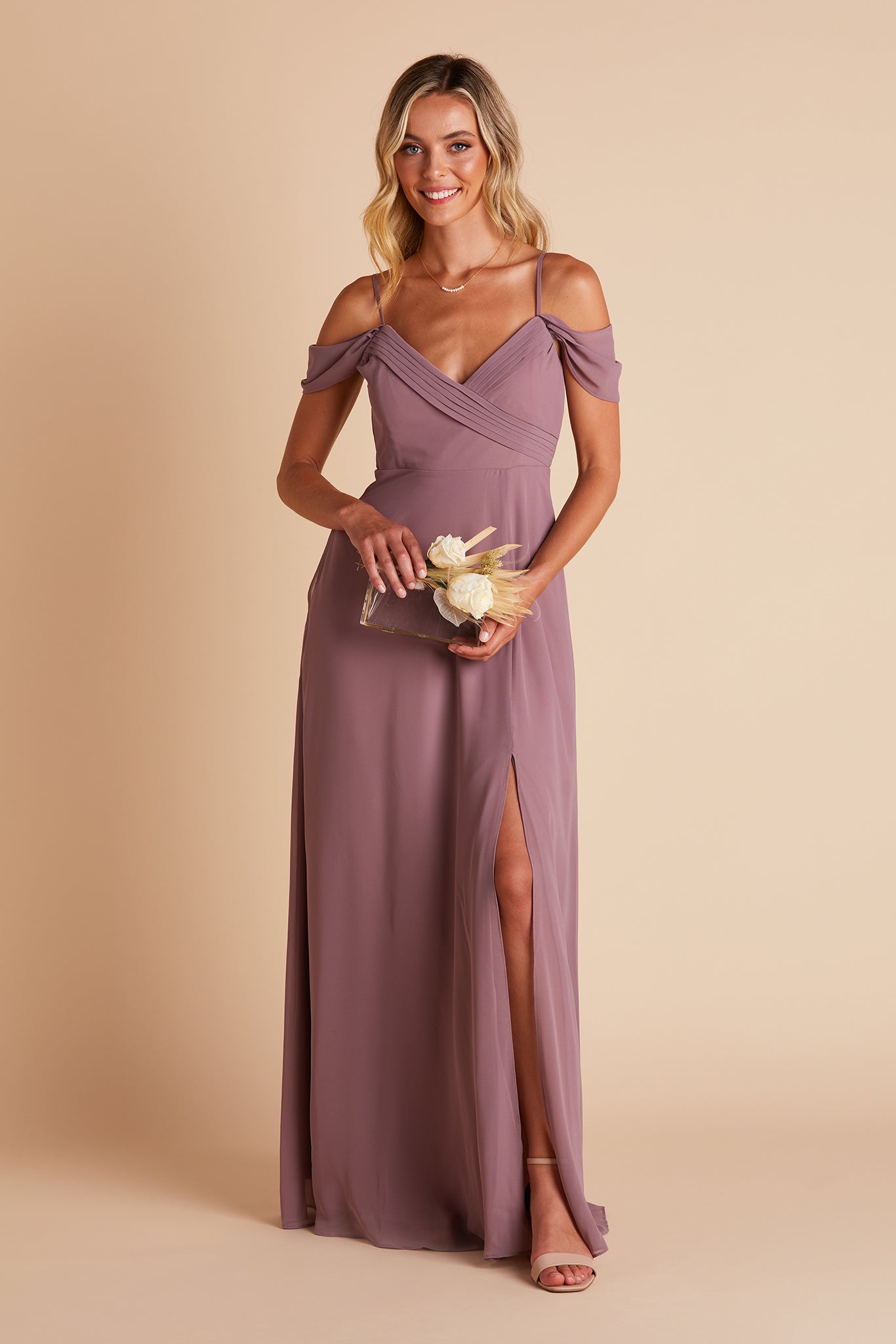 Spence Convertible Chiffon Bridesmaid Dress In Dark Mauve Birdy Grey 6016