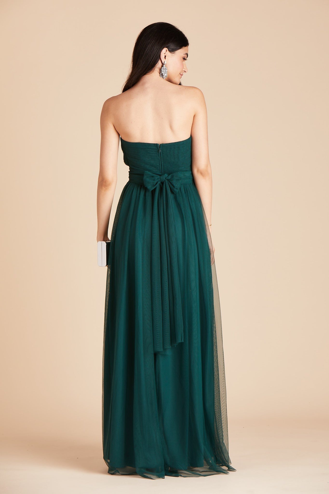 Christina Convertible Tulle Bridesmaid Dress in Emerald | Birdy Grey