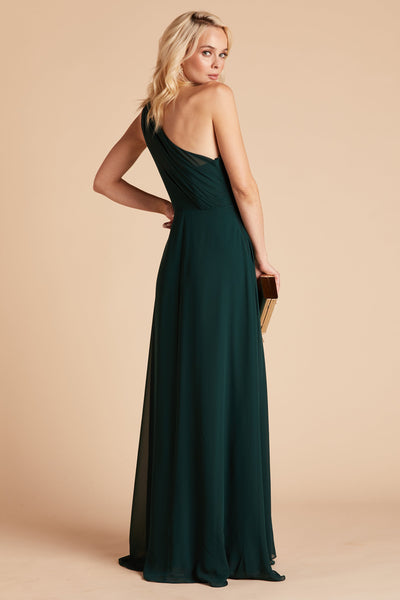 Kira One Shoulder Bridesmaid Dress in Emerald | Birdy Grey