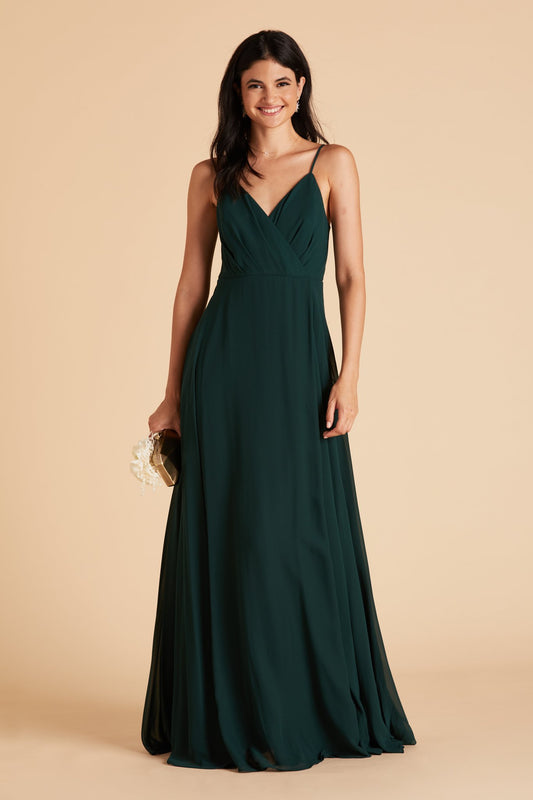Kaia Chiffon Bridesmaid Dress in Emerald | Birdy Grey