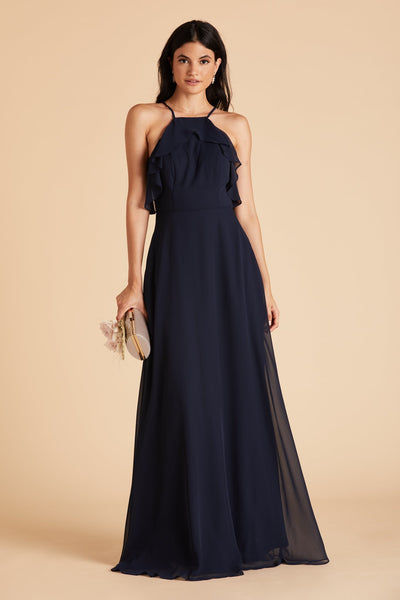 Jules Chiffon Bridesmaid Dress in Navy | Birdy Grey